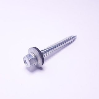 Tornillo techo 9 x 1" Punta Fina, Con golilla, Cabeza 1/4"